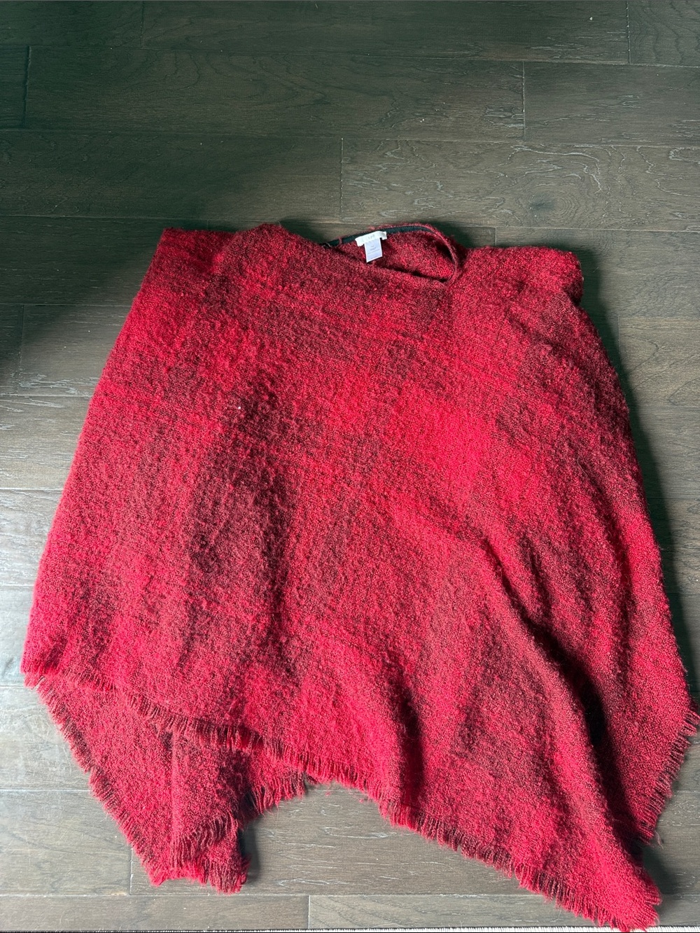 J. Jill Red Textured Knit Poncho